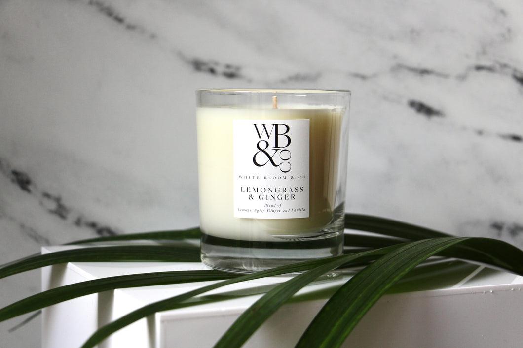 Lemongrass & Ginger Scented Luxury Candle