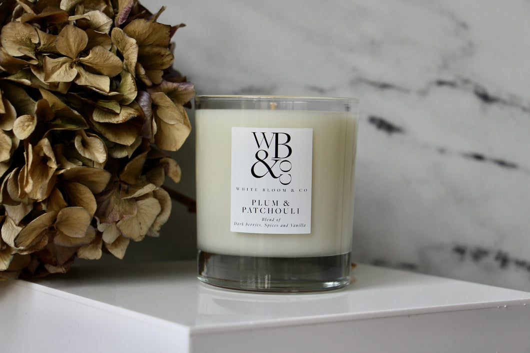 Plum & Patchouli Scented Luxury Candle