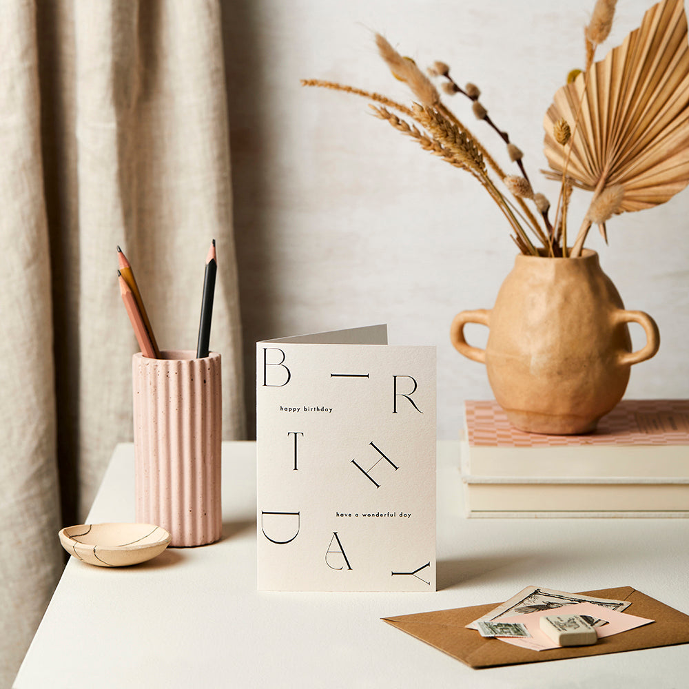 Ivory Birthday Tumble Greetings Card - WHITE BLOOM & CO